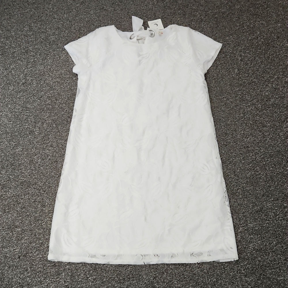 Chic White Floral Lace Mini Dress